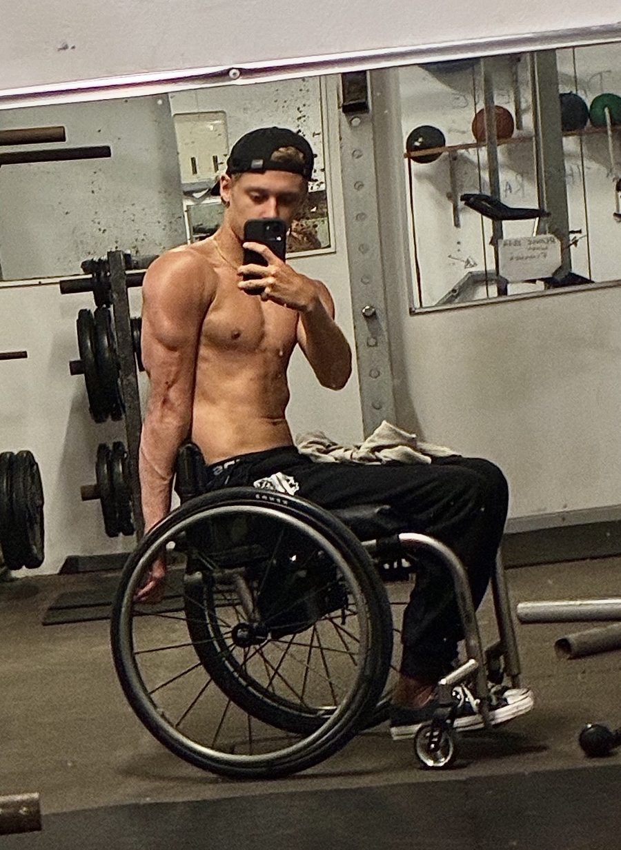 Kai Colless training in the gym